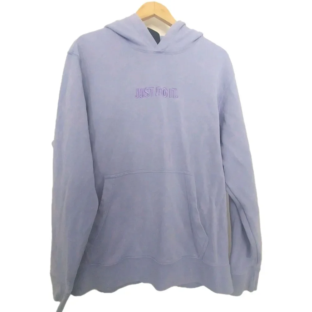 Nike Mens Lavender Hoodie Fleece Just Do It Size L Hooded Sweatshirt
